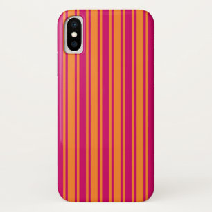 Funda Para iPhone X Rayas rosadas y naranjas de caramelo