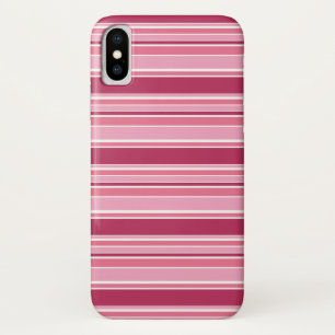 Funda Para iPhone X Rayas rosas