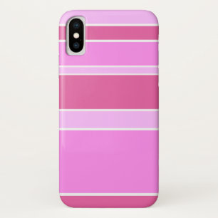 Funda Para iPhone X Rayas rosas