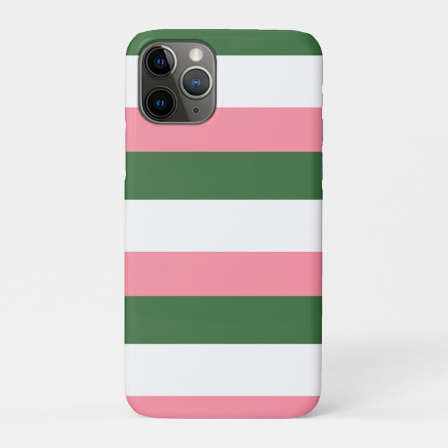 Funda De Case-Mate Para iPhone Rayas rosas, verdes y blancas (Reverso)