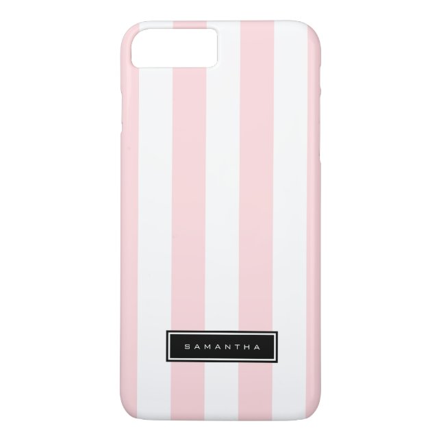 Funda De Case-Mate Para iPhone Rayas rosas y blancas (Reverso)