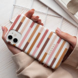 Funda Para iPhone 14 Pro De Case-Mate Rayas Rubor Neutral Moderno<br><div class="desc">Bandas audaces en rosa,  rubor,  arcilla,  marrón,  tostado,  roya y terracota. Este estuche de teléfono es elegante y moderno,  con tu nombre o mensaje personalizado.</div>