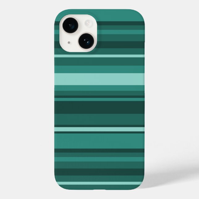 Funda De Case-Mate Para iPhone rayas verde azuladas (Reverso )