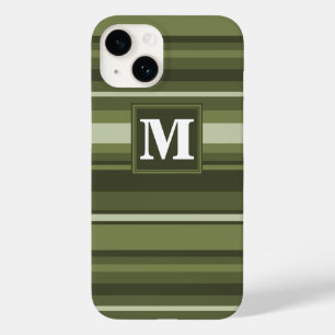 Funda Para iPhone 14 De Case-Mate Rayas verde oliva monográficas