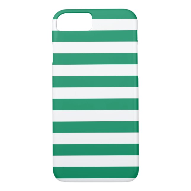 Funda De Case-Mate Para iPhone Rayas | Verde y blanco | PERSONALIZABLE | (Reverso)