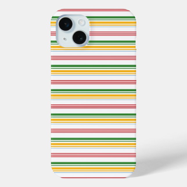 Funda De Case-Mate Para iPhone Rayas verdes amarillas lindas (Reverso )