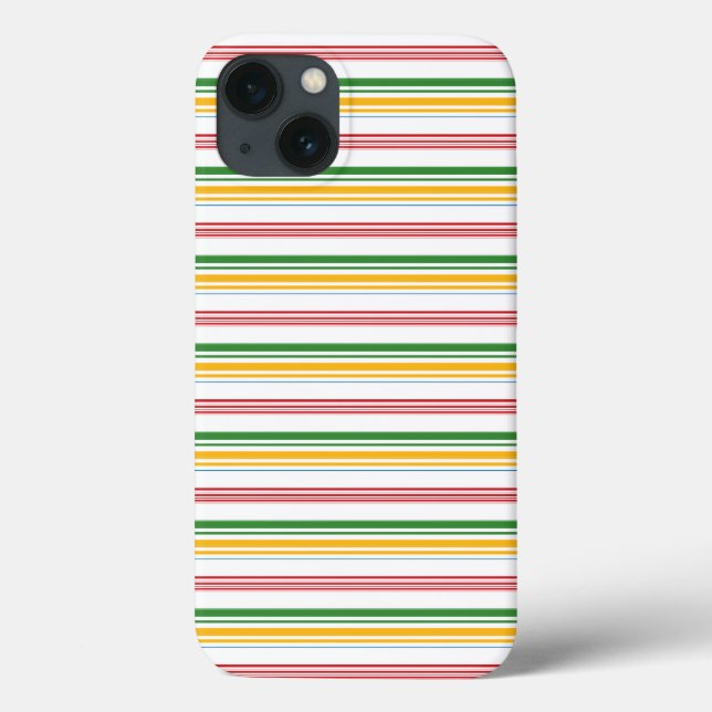 Funda De Case-Mate Para iPhone Rayas verdes amarillas lindas (Reverso)