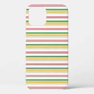 Funda Para iPhone 12 Pro Rayas verdes amarillas lindas