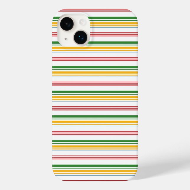 Funda De Case-Mate Para iPhone Rayas verdes amarillas lindas (Reverso )