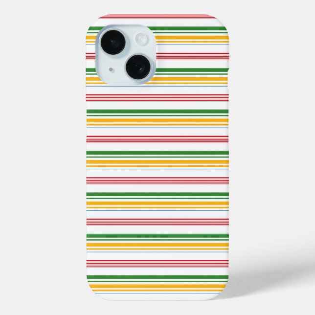 Funda De Case-Mate Para iPhone Rayas verdes amarillas lindas (Reverso )