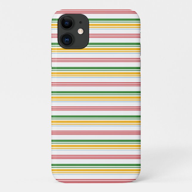 Funda De Case-Mate Para iPhone Rayas verdes amarillas lindas (Reverso)