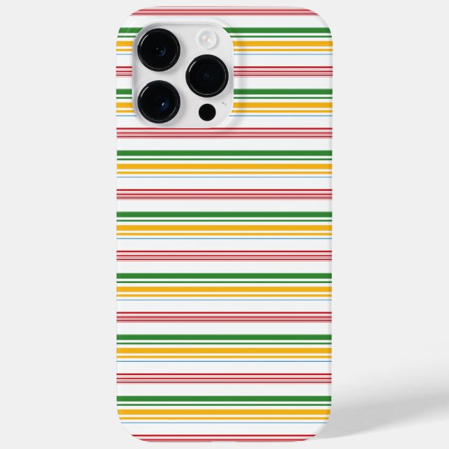 Funda De Case-Mate Para iPhone Rayas verdes amarillas lindas (Reverso)