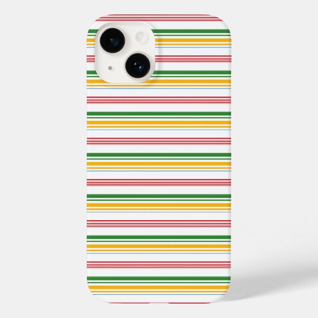 Funda De Case-Mate Para iPhone Rayas verdes amarillas lindas (Reverso )