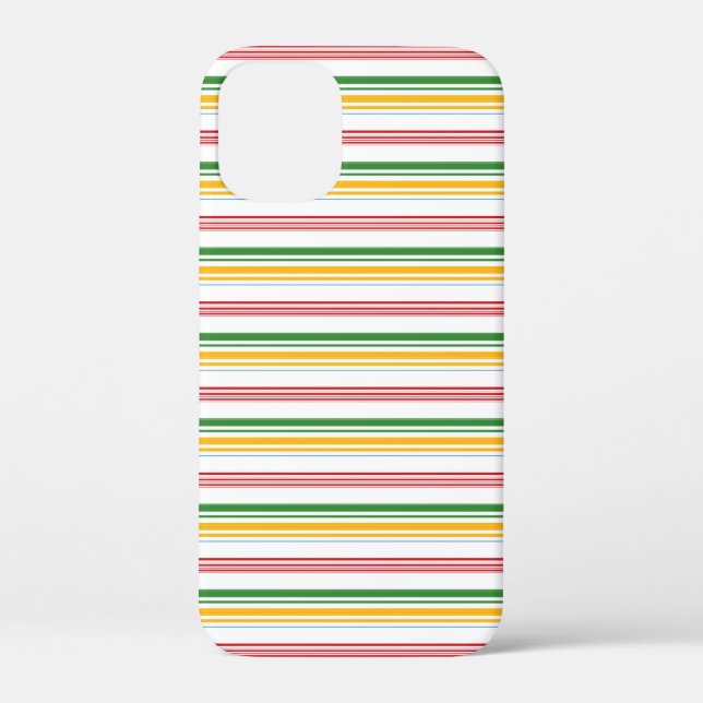 Funda De Case-Mate Para iPhone Rayas verdes amarillas lindas (Reverso )