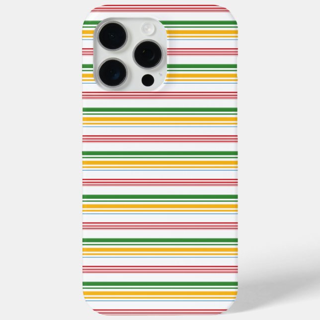 Funda De Case-Mate Para iPhone Rayas verdes amarillas lindas (Reverso )