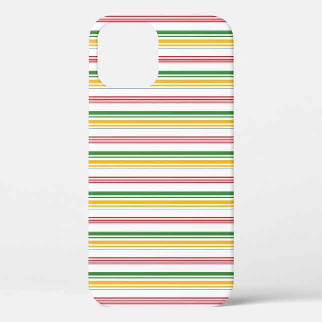 Funda De Case-Mate Para iPhone Rayas verdes amarillas lindas (Reverso )