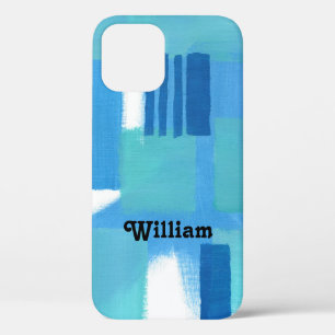 Funda Para iPhone 12 Rayas verdes azules Resumen Diseño Personalizado C