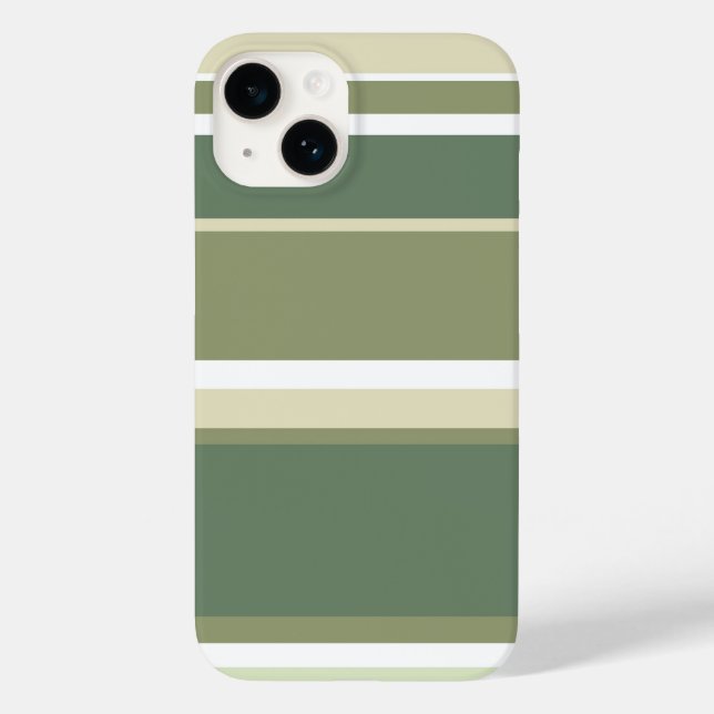 Funda De Case-Mate Para iPhone Rayas verdes de oliva (Reverso )