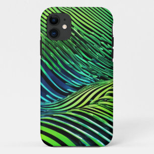 Funda Para iPhone 11 Rayas verdes neón futuristas