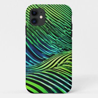 Funda Para iPhone 11 Rayas verdes neón futuristas