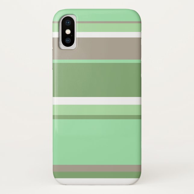 Funda De Case-Mate Para iPhone Rayas verdes pálidas (Reverso)