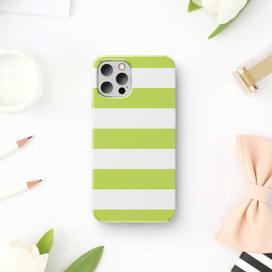Funda Para iPhone 11 Rayas verdes, rayas blancas, patrón rayado