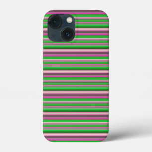 Funda Para iPhone 13 Mini Rayas verdes violetas lindas
