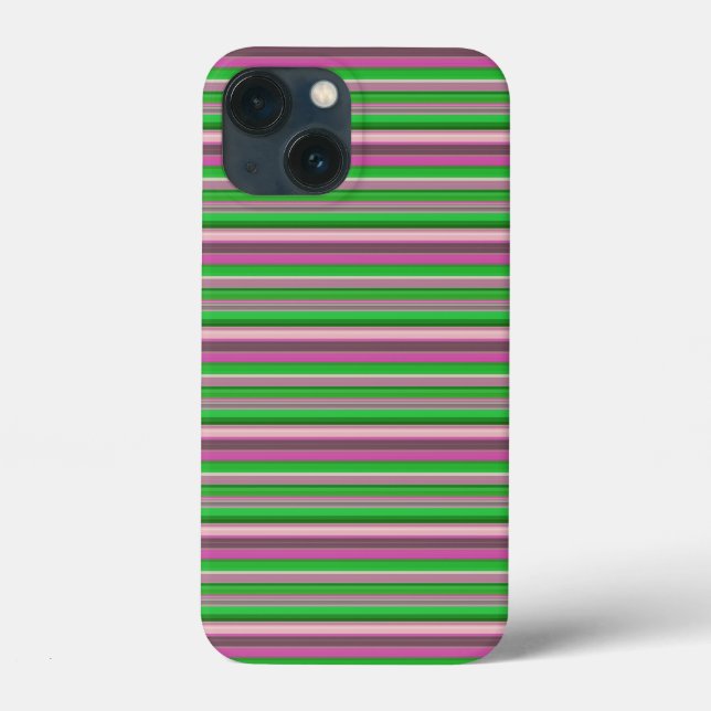 Funda De Case-Mate Para iPhone Rayas verdes violetas lindas (Reverso )
