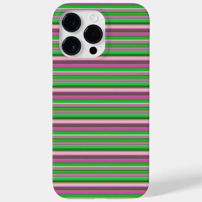 Funda De Case-Mate Para iPhone Rayas verdes violetas lindas (Reverso)