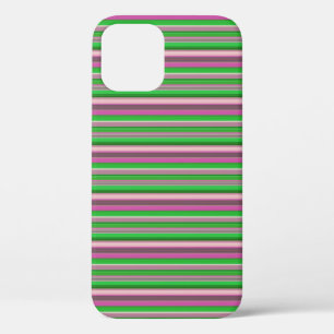 Funda Para iPhone 12 Pro Rayas verdes violetas lindas