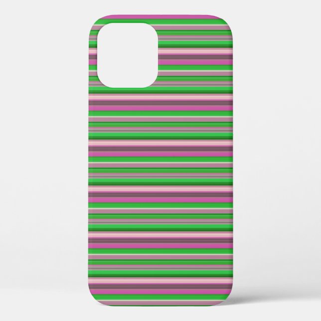 Funda De Case-Mate Para iPhone Rayas verdes violetas lindas (Reverso )