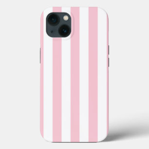 Funda Para iPhone 13 Rayas verticales Bebé Rosa Y Rayas Blancas