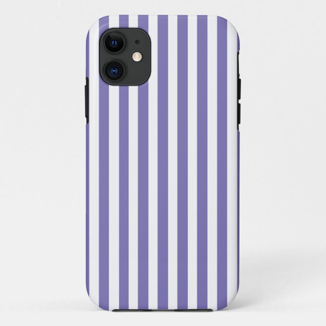 Funda De Case-Mate Para iPhone Rayas violetas modernas (Reverso)