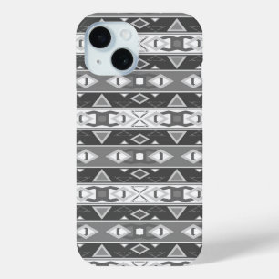 Funda Para iPhone 15 Rayas y formas geométricas gris blanco