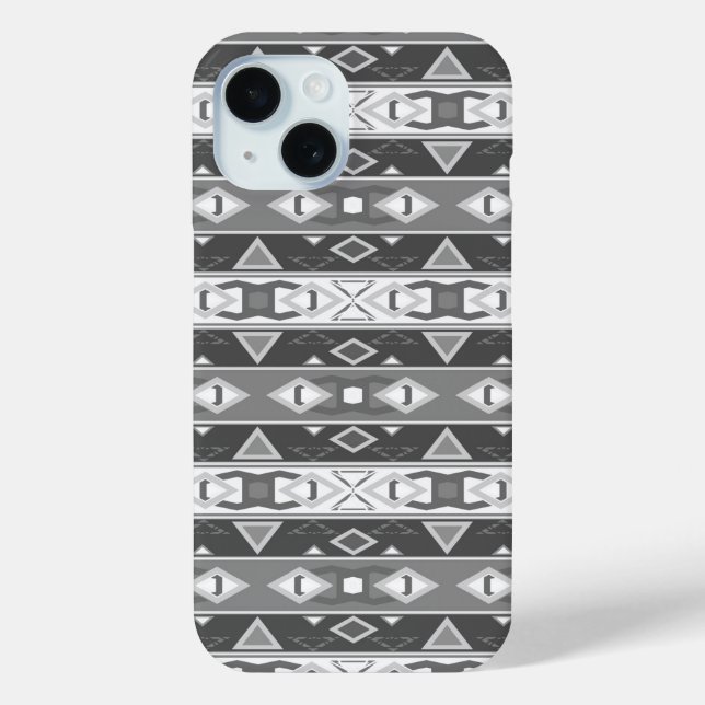 Funda De Case-Mate Para iPhone Rayas y formas geométricas gris blanco (Reverso )