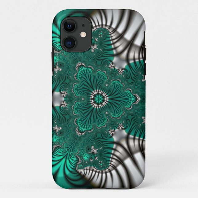 Funda De Case-Mate Para iPhone rayas y fractales (Reverso)