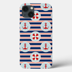 Funda Para iPhone 13 Rayas y modelo de puntos náuticos