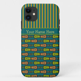 iPhone 11 Rayas y patrón tribal en Funda Verde azulado para 