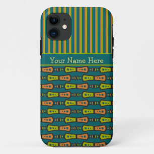 iPhone 11 Rayas y patrón tribal en Funda Verde azulado para 