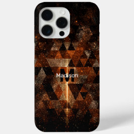 Funda Para iPhone 15 Pro Max Rayo de oro en el universo brillante geométrico Mo
