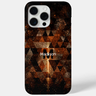 Funda Para iPhone 15 Pro Max Rayo de oro en el universo brillante geométrico Mo