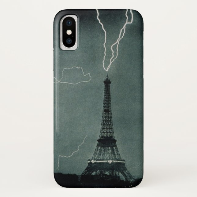 Funda De Case-Mate Para iPhone Rayo golpea la Torre Eiffel (Reverso)