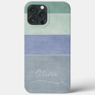 Funda Para iPhone 13 Pro Max Rayo horizontal Verde, Azul y Gris Personalizado