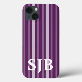 Funda Para iPhone 13 Rayo victoriano púrpura con monograma