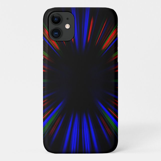Funda De Case-Mate Para iPhone Rayos de luz azules y rojos (Reverso)