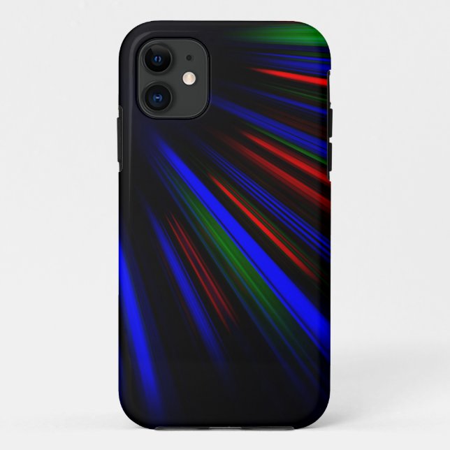 Funda De Case-Mate Para iPhone Rayos de luz azules y rojos (Reverso)