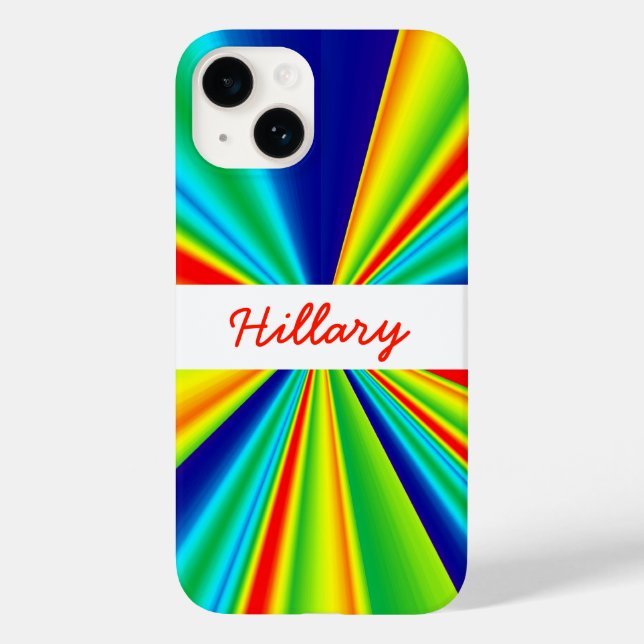 Funda De Case-Mate Para iPhone Rayos de rueda del arco iris Monograma (Reverso )