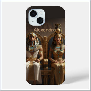 Funda Para iPhone 15 Realeza del Antiguo Egipto Rey y Reina