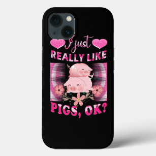 Funda Para iPhone 13 Realmente Me Gustan Los Cerdos OK Granjero De Cerd