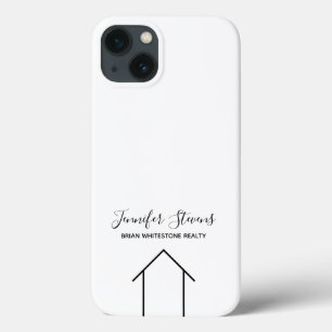Funda Para iPhone 13 Realtor de Personalizado blanco negro inmobiliario